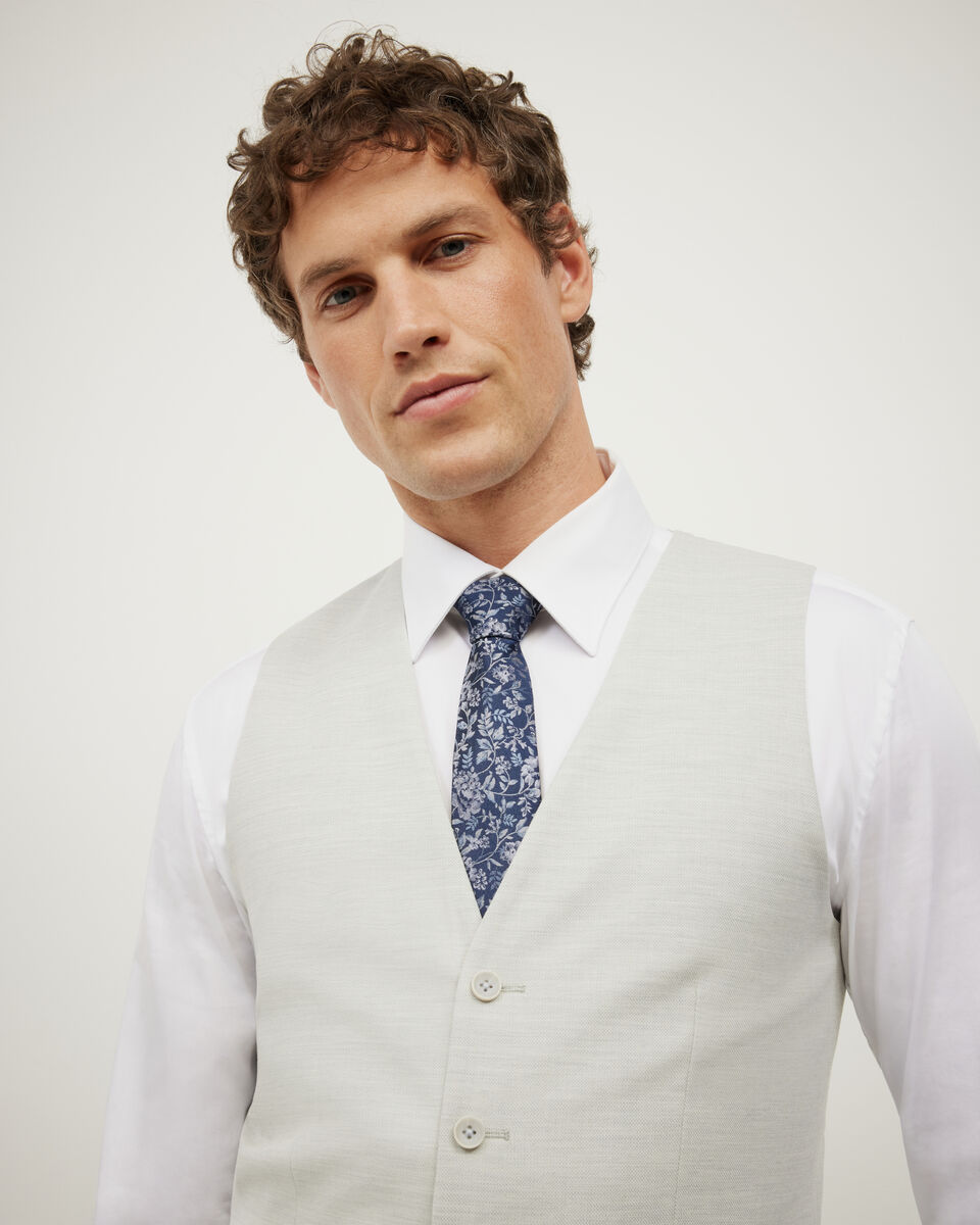 Textured Tailored Vest, Light Grey, hi-res